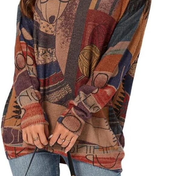 Christmas Polar Bear Women's Sz Large Oversized Pullover Long Sleeve Sweater NWT - Picture 3 of 5